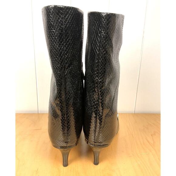 Franco Sarto Alberta Bootie in Black Lizard Womens Calf High Boots Kitten Heel - Picture 7 of 9